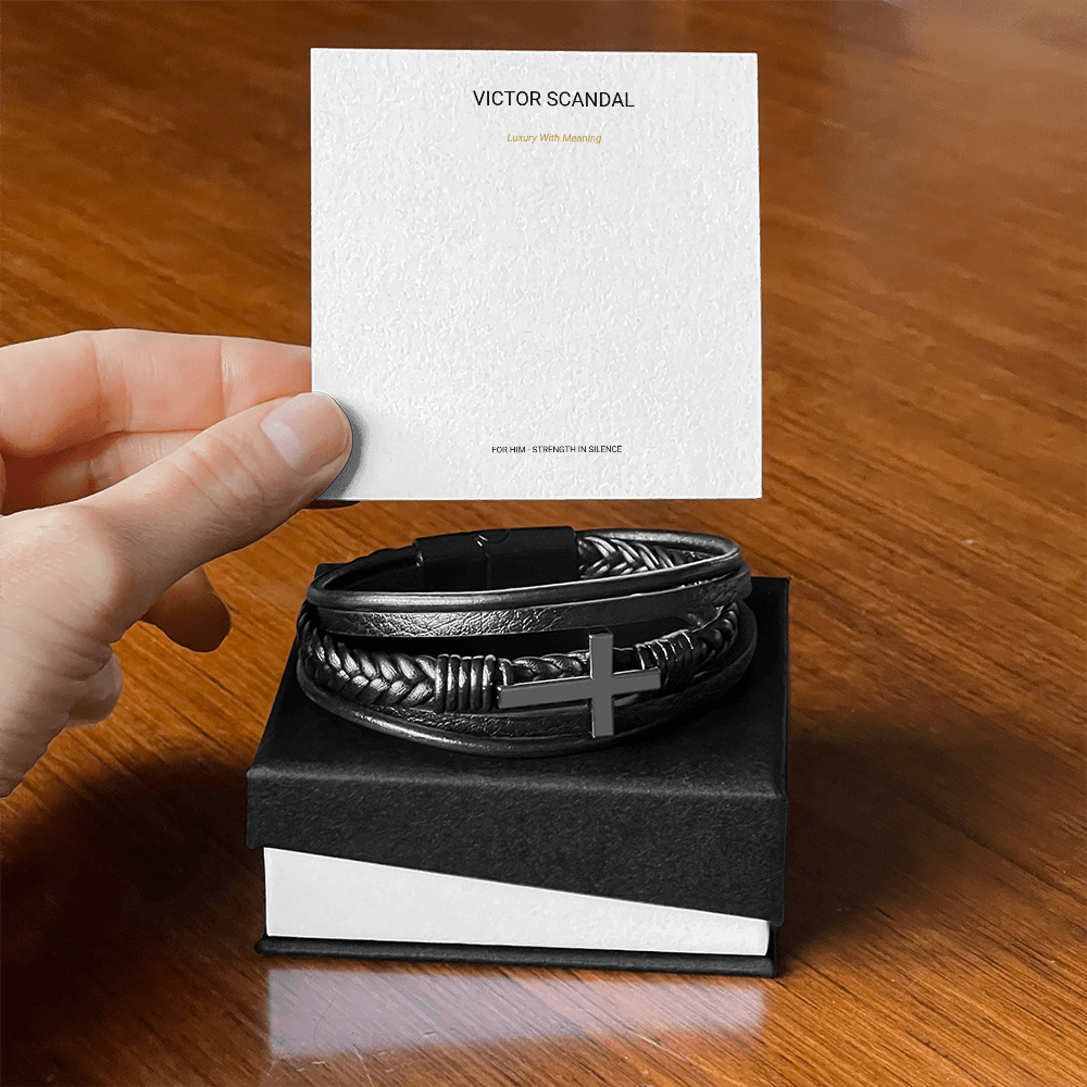 Strength In Silence Cross Bracelet — For Him