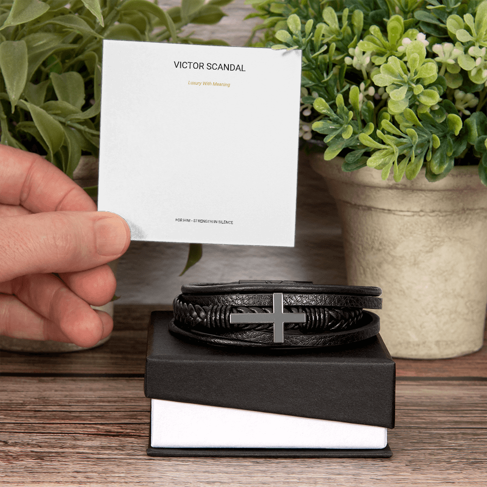 Strength In Silence Cross Bracelet — For Him