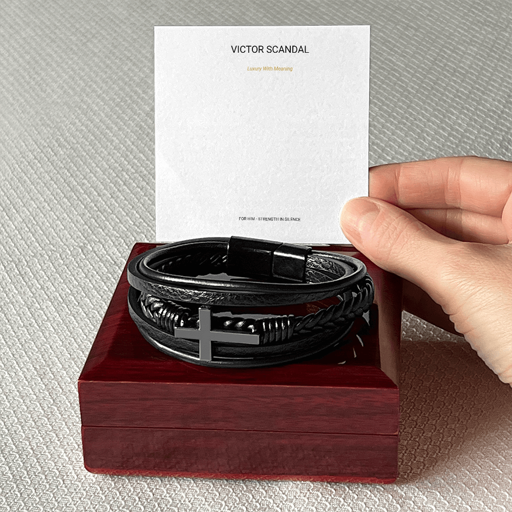 Strength In Silence Cross Bracelet — For Him