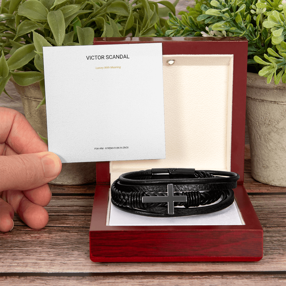 Strength In Silence Cross Bracelet — For Him
